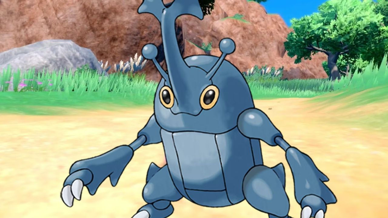 A strange bug in Pokemon Scarlett & Violet has shrunk the Heracross so much that it is almost invisible.